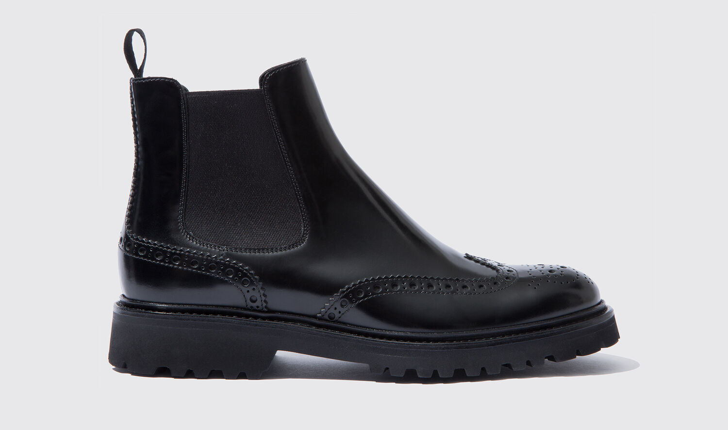 Shop Scarosso Poppy Black - Woman Chelsea Boots Black In Black - Polished Calf