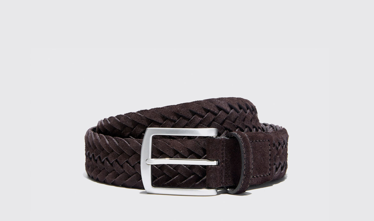 Scarosso Belts Cintura Marrone Intrecciata Scamosciata Suede Leather In Brown Suede