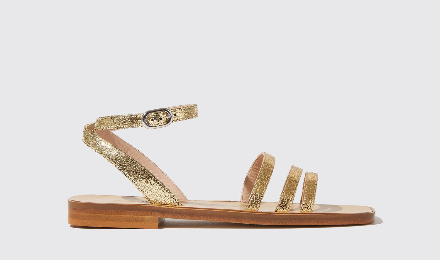 Scarosso Sarah Gold - Woman Sandals Gold In Gold - Calf Leather