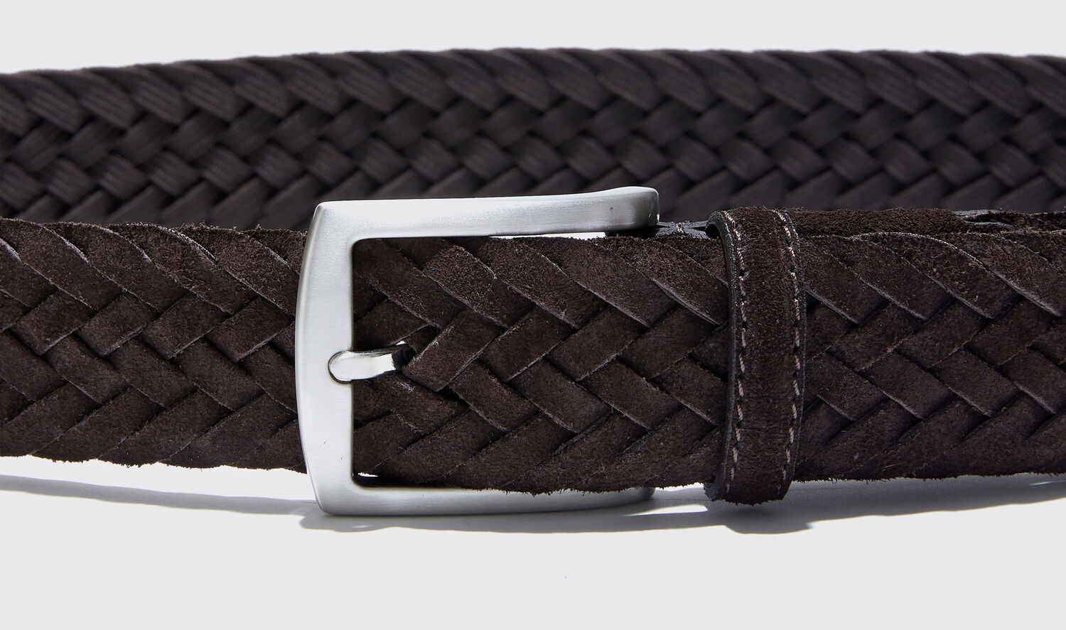 Shop Scarosso Cintura Marrone Intrecciata Scamosciata In Brown Suede