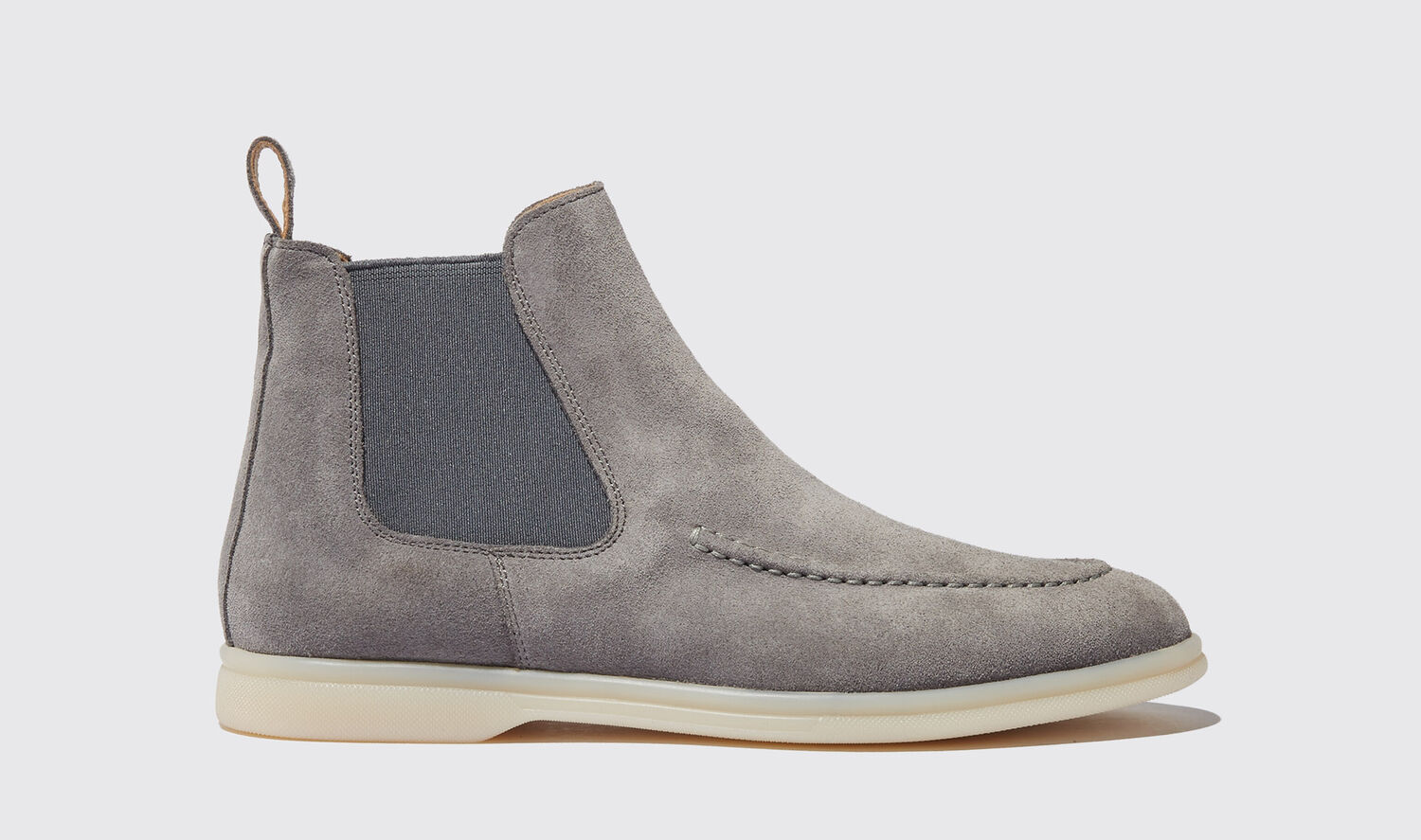 Scarosso Eugenia Suede Ankle Boots In Grey Suede Leather