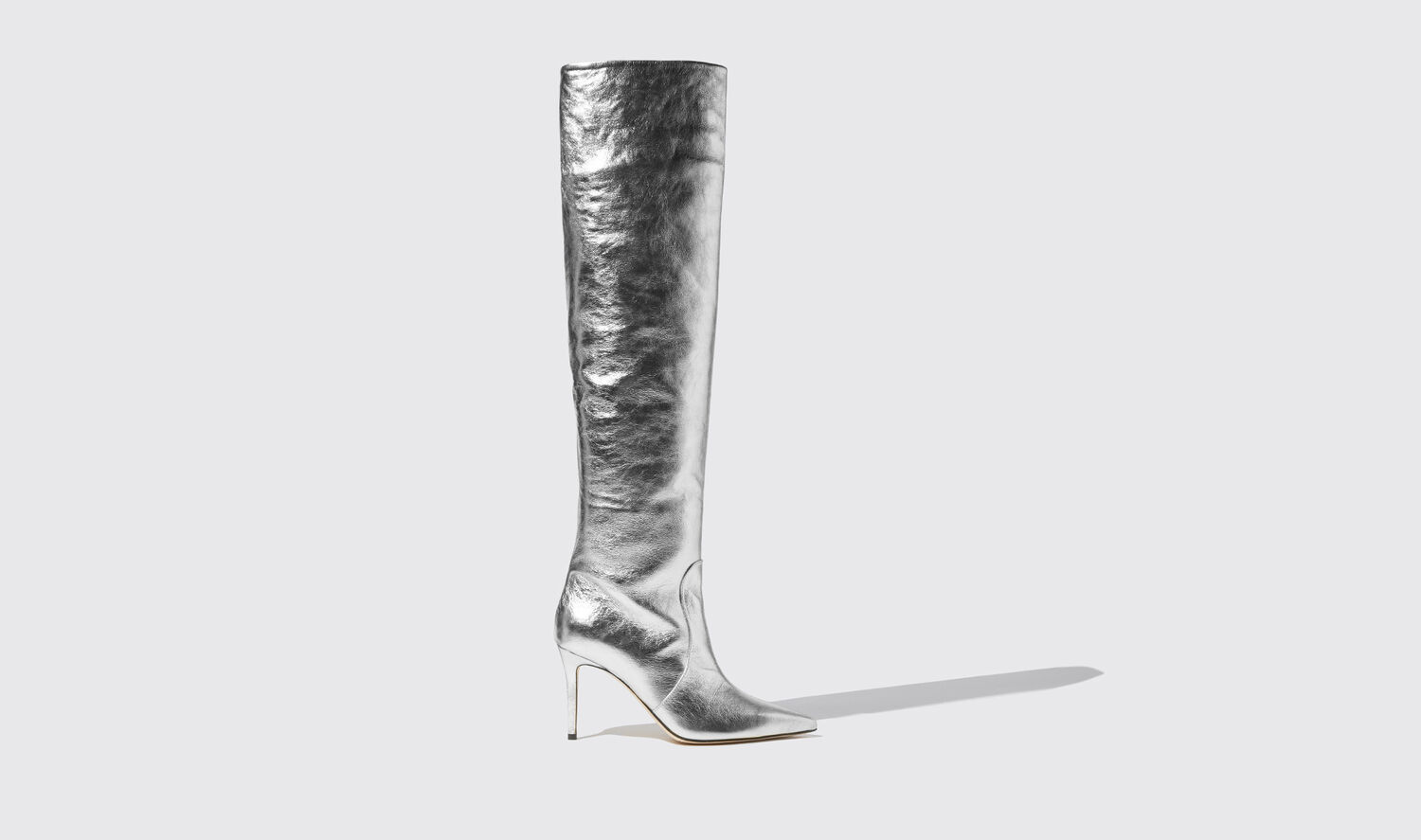 Scarosso Boots Carra Silver Calf Leather In Silver - Calf