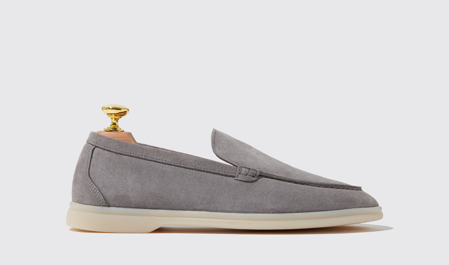 Shop Scarosso Ludovica Grigia Scamosciata - Woman Loafers Grey In Grey - Suede Leather