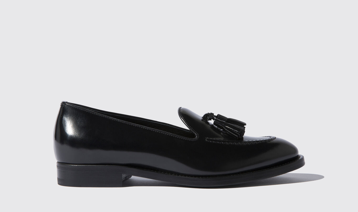 Scarosso Loafers Sienna Black Bright Brushed Calf Leather In Black Polished Calf