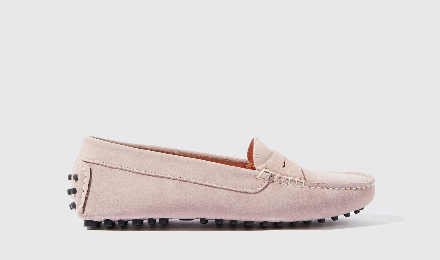 Scarosso Driving Shoes Ashley Pink Suede Suede Leather In Pink - Suede