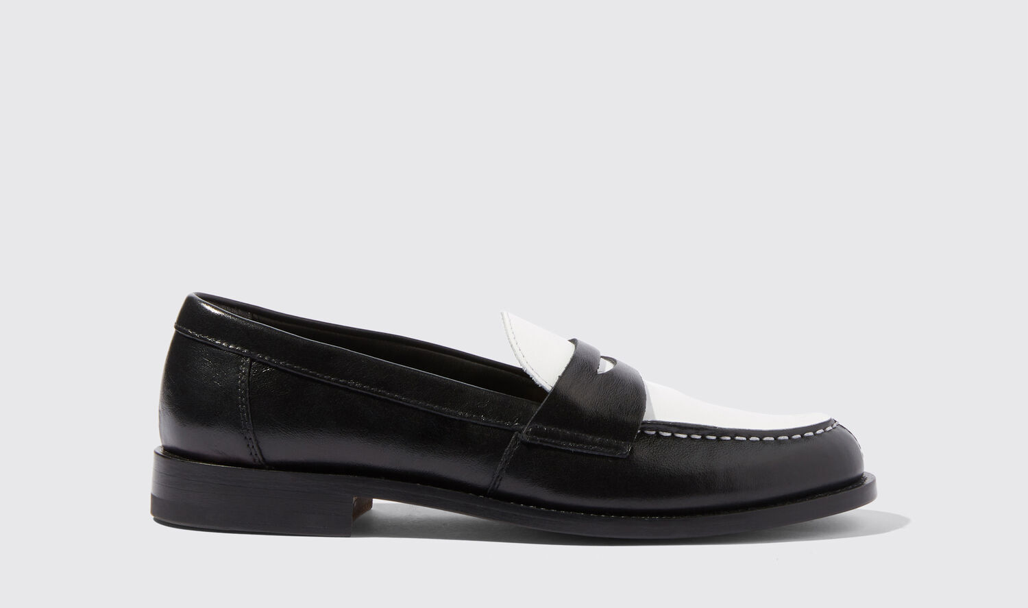 Scarosso Two-tone Loafers In Black - Calf