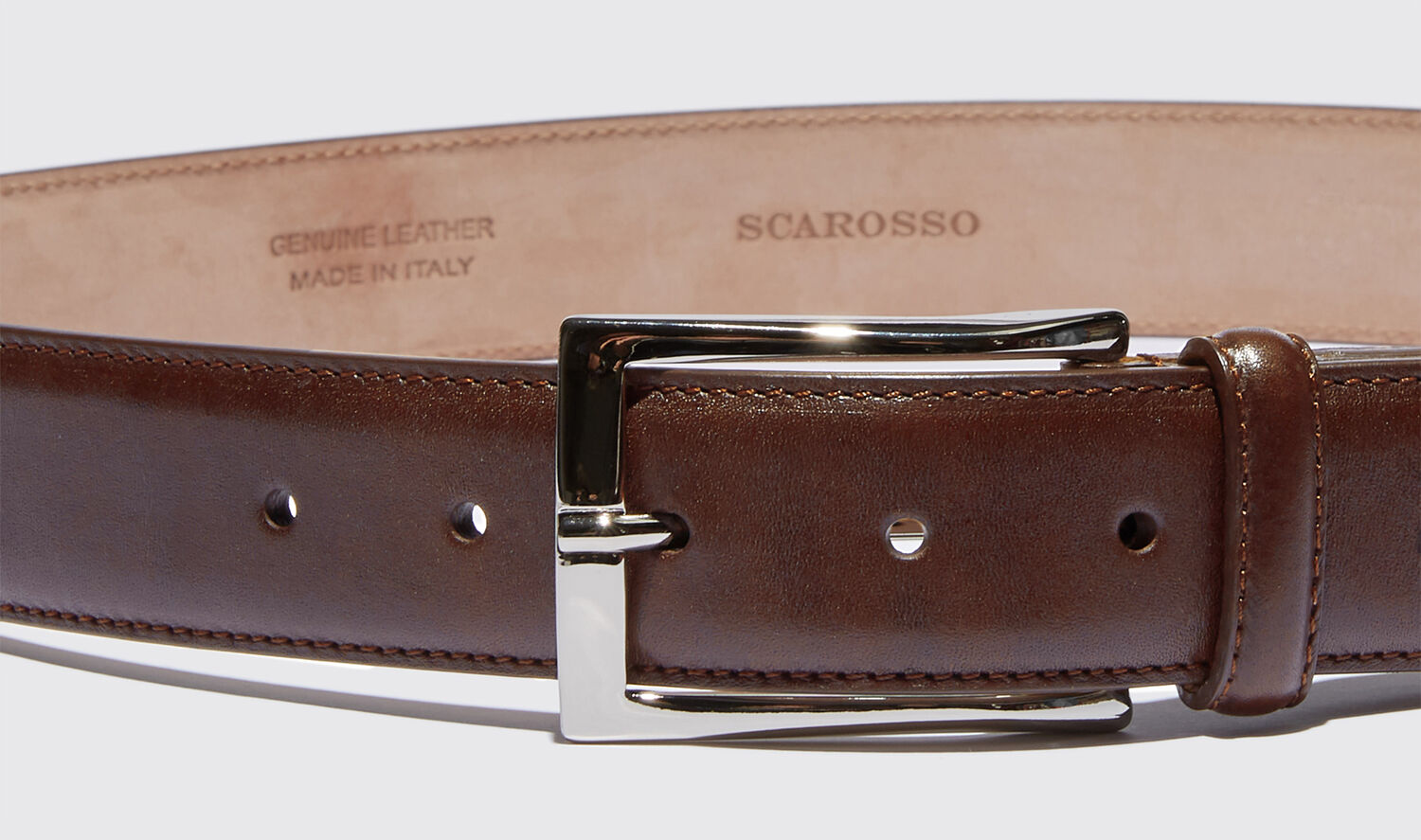 Shop Scarosso Cintura Marrone Classica In Brown Calf