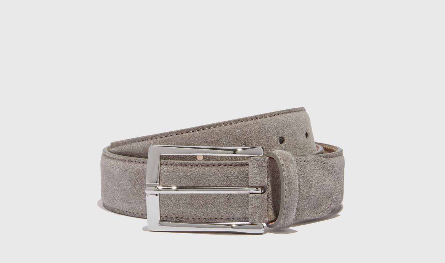 Scarosso Belts Cintura Grigia Classica Suede Leather In Taupe Suede