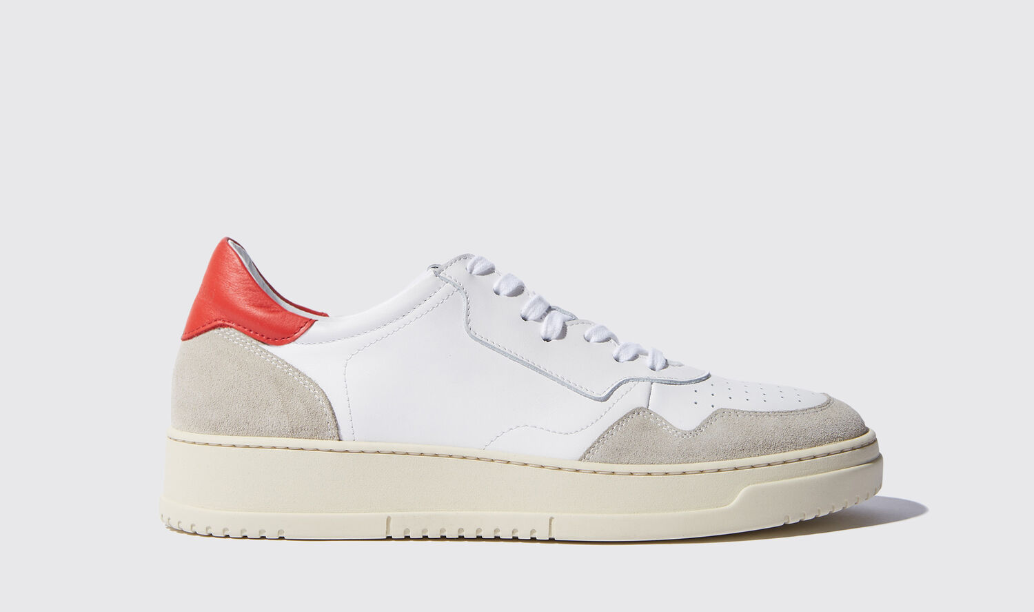 Scarosso Sneakers Alex Red Edit Calf Leather In White/red - Calf