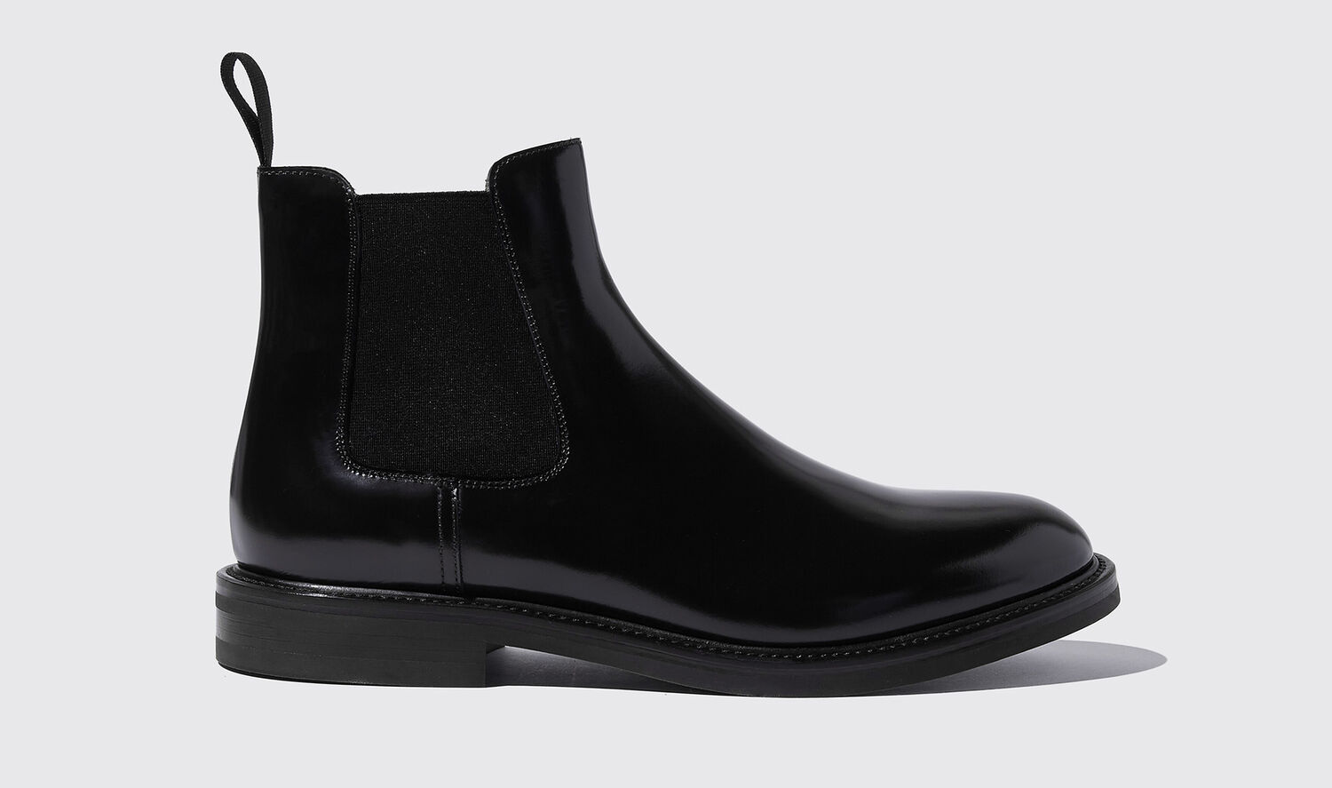 Scarosso Chelsea Boots Eric Black Bright Brushed Calf Leather In Black - Brushed Calf