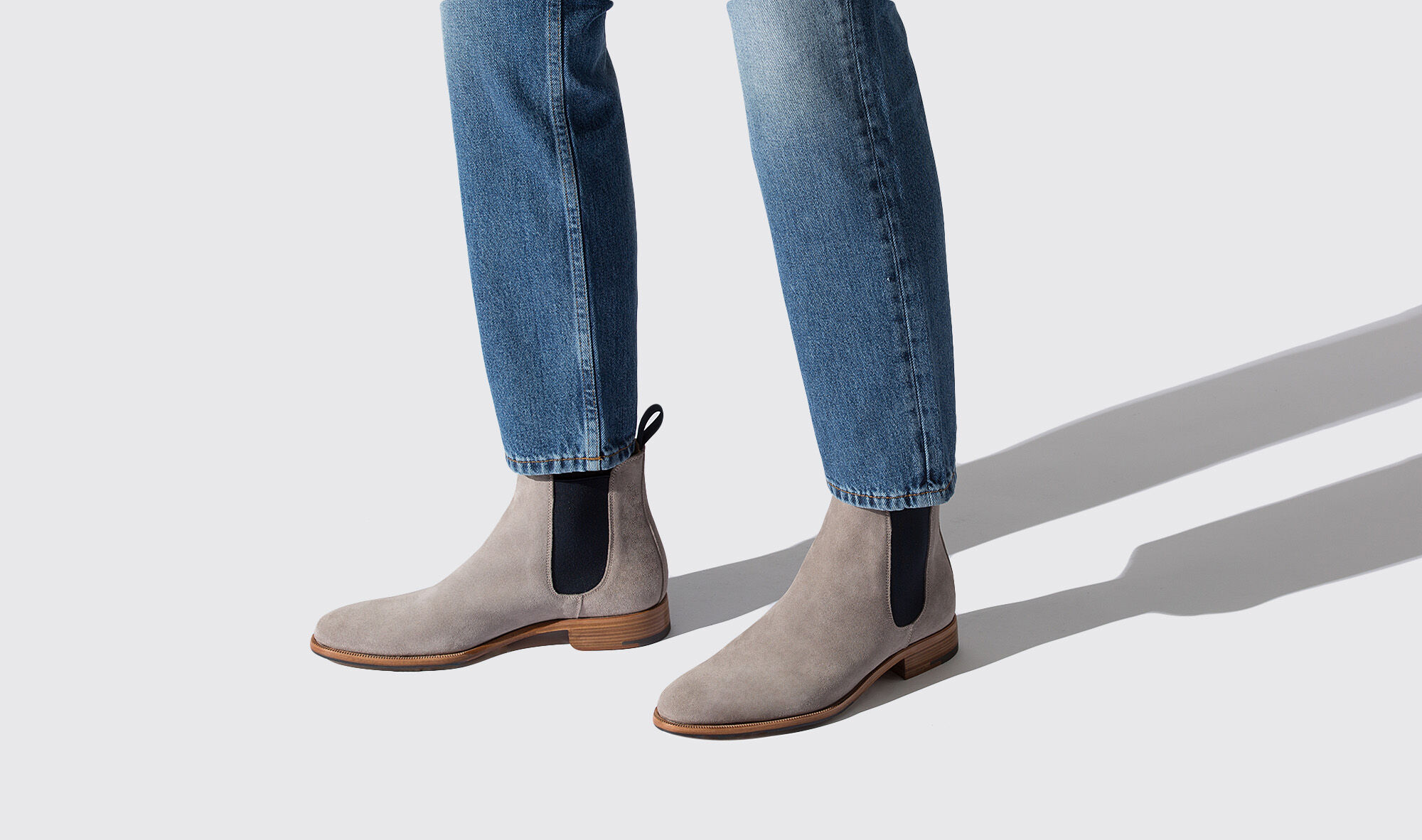 taupe suede chelsea boots