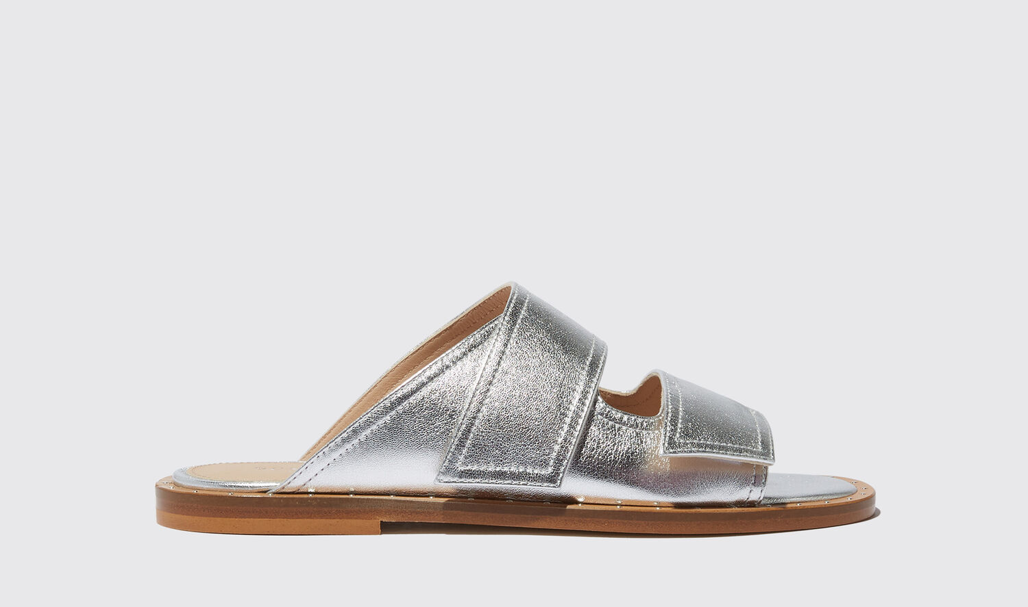 Scarosso Karen Sandals In Silver - Calf Leather