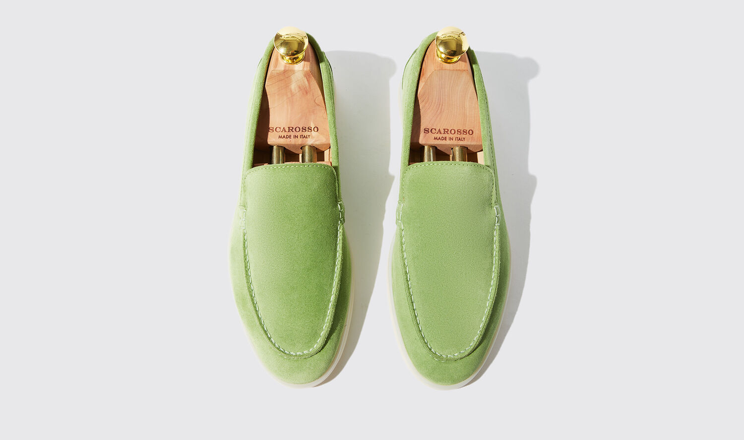 Shop Scarosso Ludovica Verde Chiaro Scamosciata - Woman Loafers Light Green In Light Green - Suede