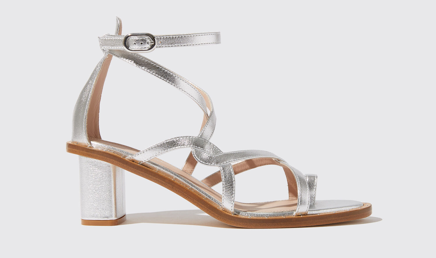 Shop Scarosso Patty Silver - Woman Sandals Silver In Silver - Calf Leather