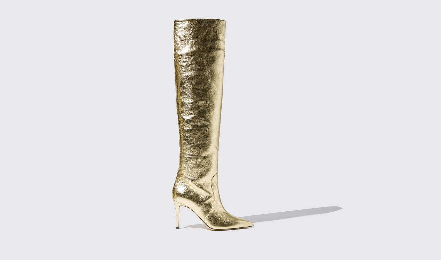 Scarosso Boots Carra Gold Calf Leather In Gold - Calf