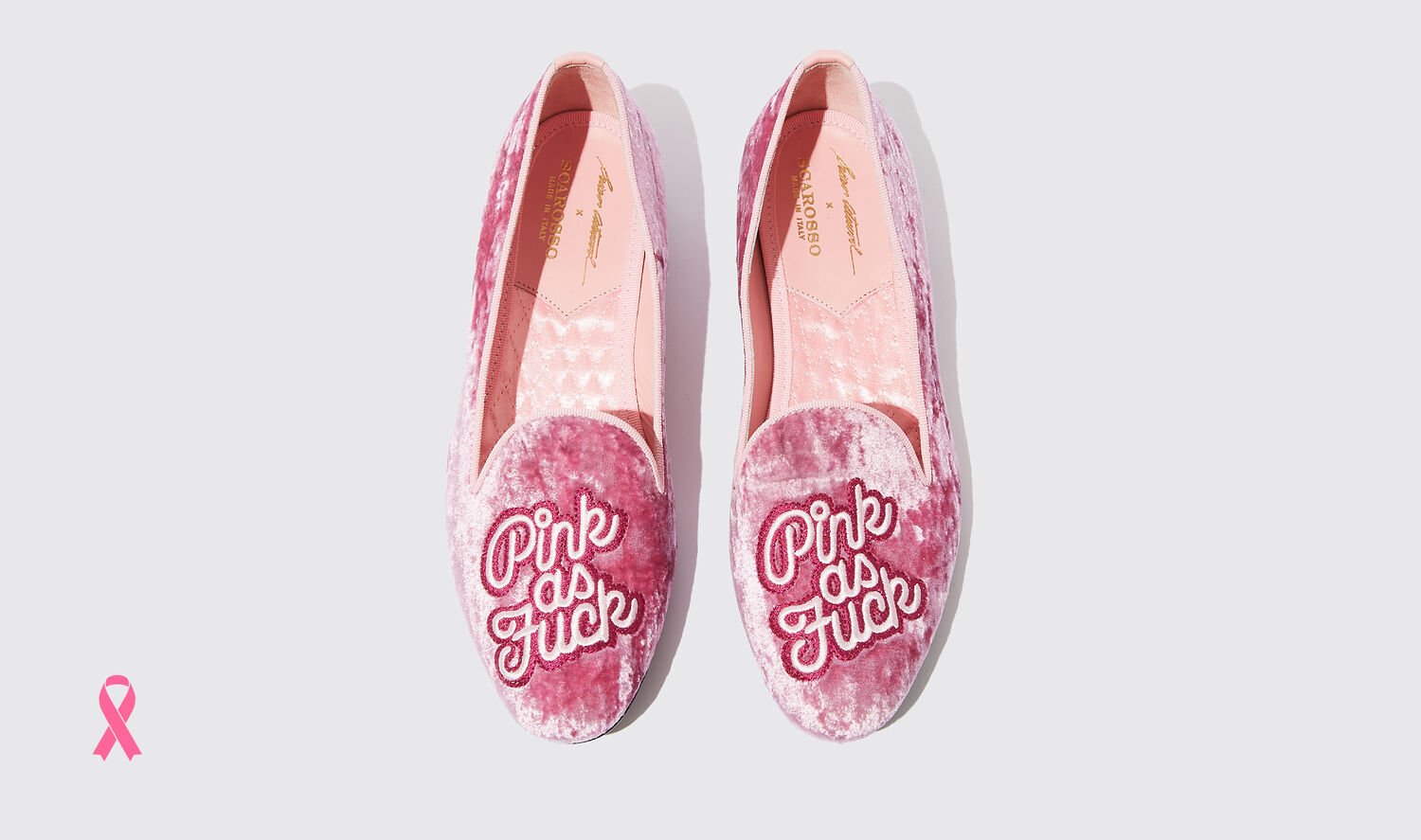Shop Scarosso Lady Nolita Pink Velvet - Woman Loafers & Flats Pink In Pink - Velvet