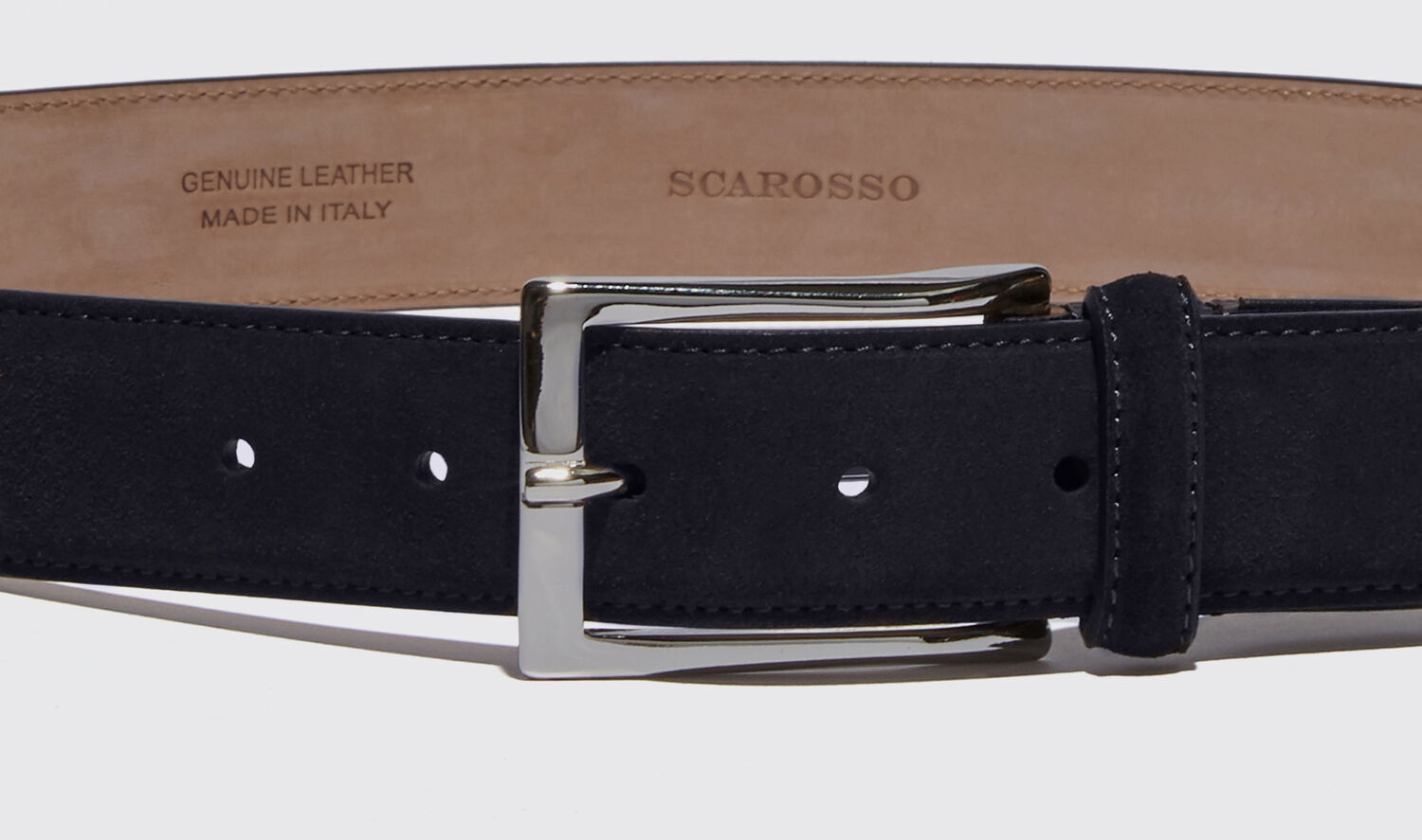 Shop Scarosso Cintura Blu  Classica In Blue Suede