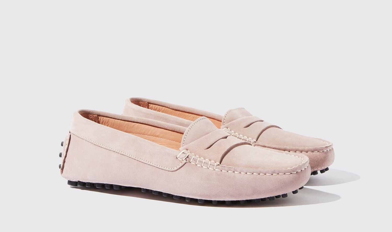 Shop Scarosso Ashley Pink Suede - Woman Driving Shoes Pink In Pink - Suede
