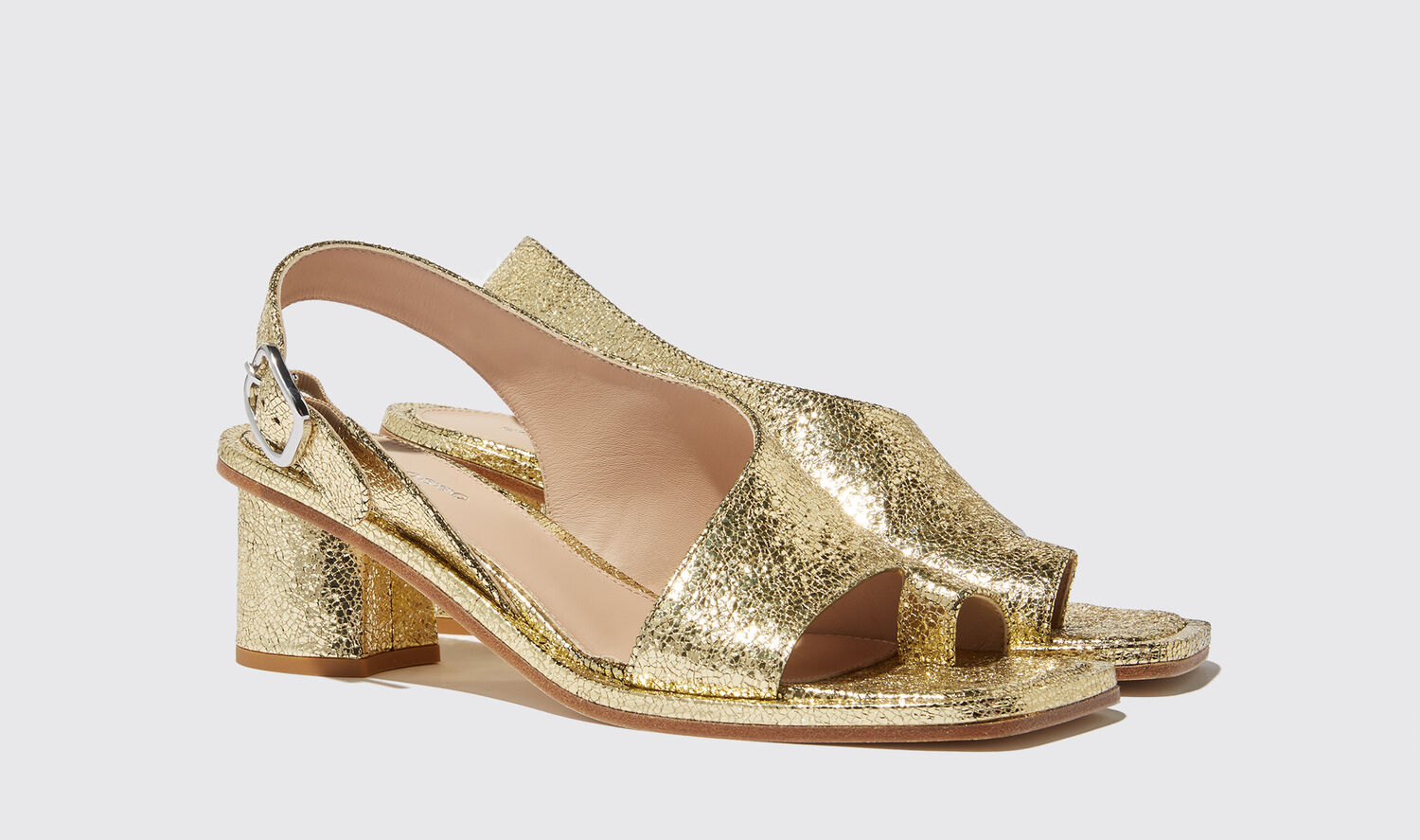 Shop Scarosso Jill Gold - Woman Sandals Gold In Gold - Calf Leather