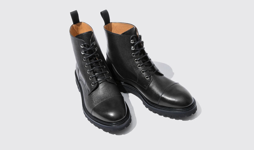Jackie Grain Black Boots for Men | Scarosso®