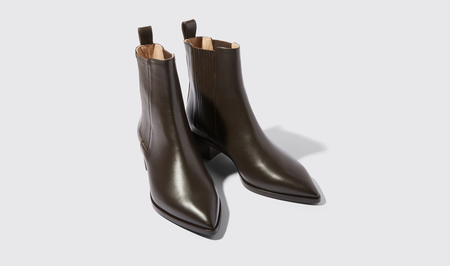 Shop Scarosso Olivia Marrone - Woman Chelsea Boots Brown In Brown - Calf