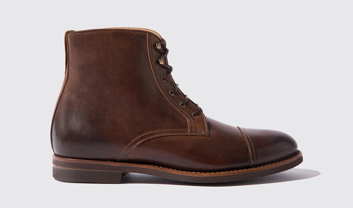 Scarosso Ankle Boots Paolo Caramello Calf Leather In Brown Calf