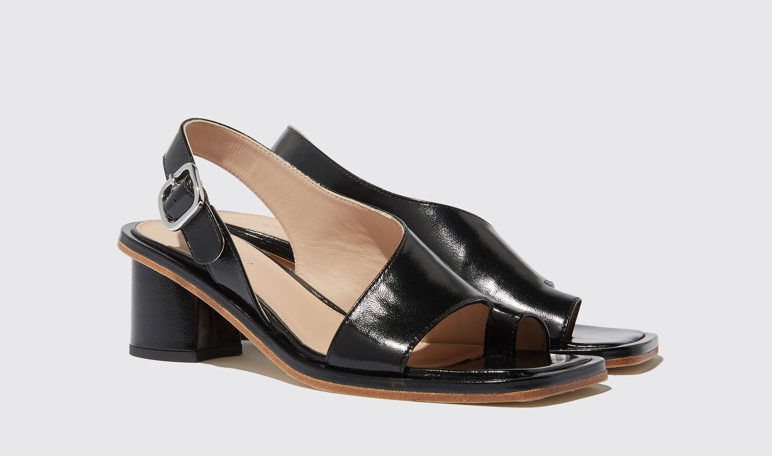Shop Scarosso Jill Black Patent - Woman Sandals Black In Black - Patent Leather