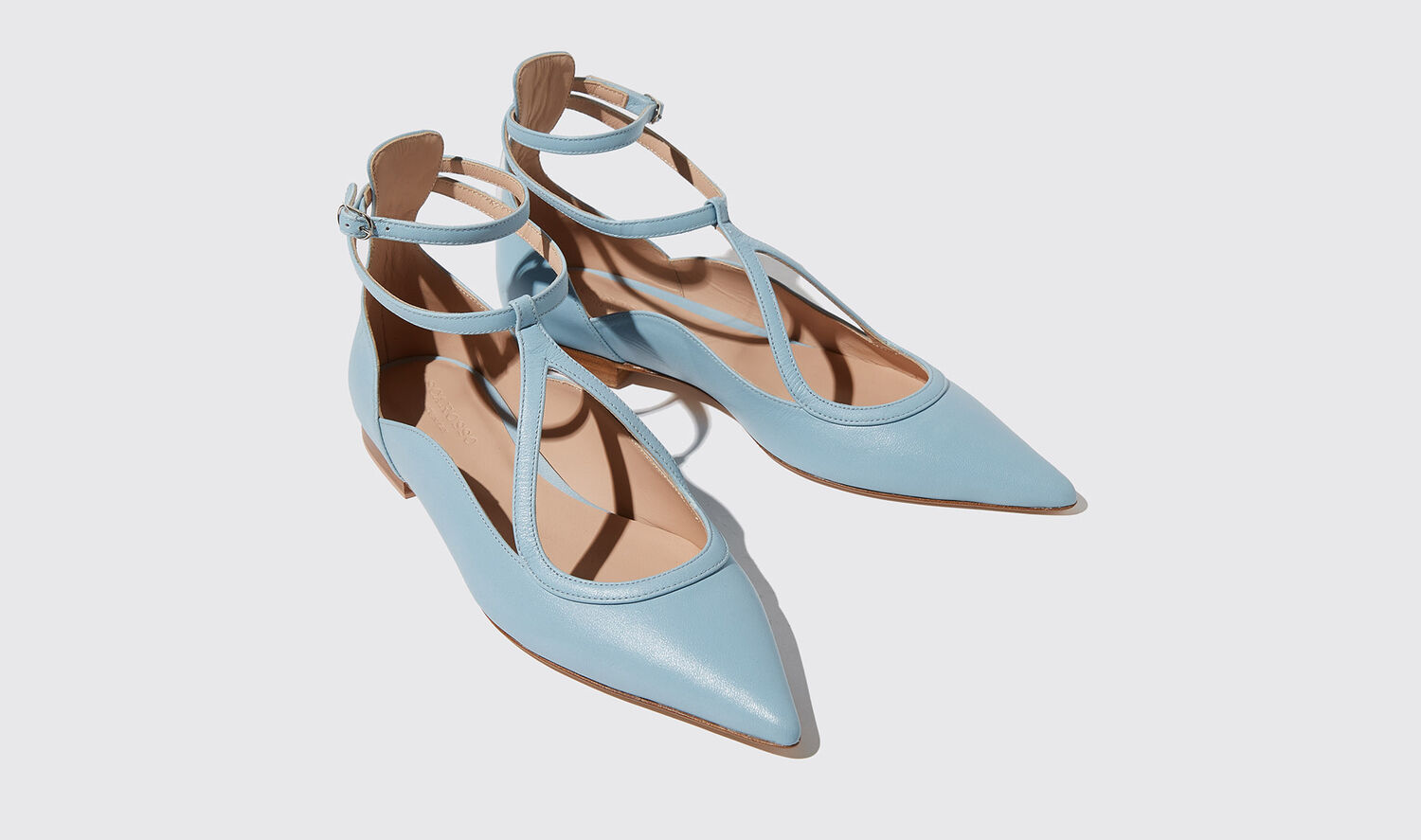 Shop Scarosso Gae Azzurra - Woman Loafers & Flats Light Blue In Light Blue - Calf