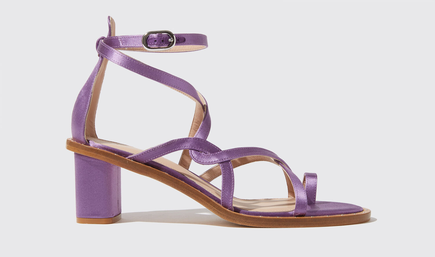 Shop Scarosso Patty Violet Silk - Woman Sandals Violet In Violet - Silk