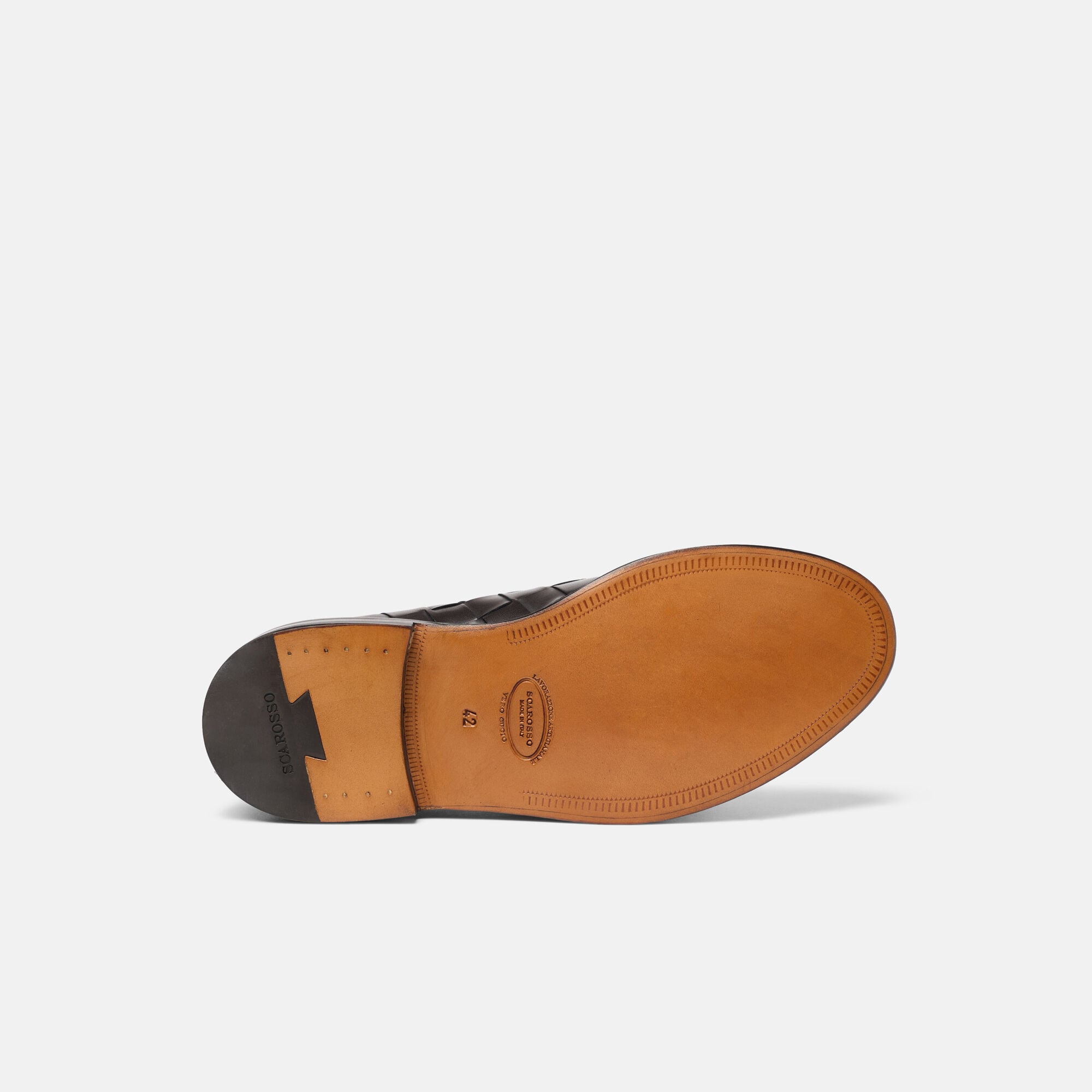 Harry Brown Woven Scarosso: Dark Brown - Calf HARRYDERB