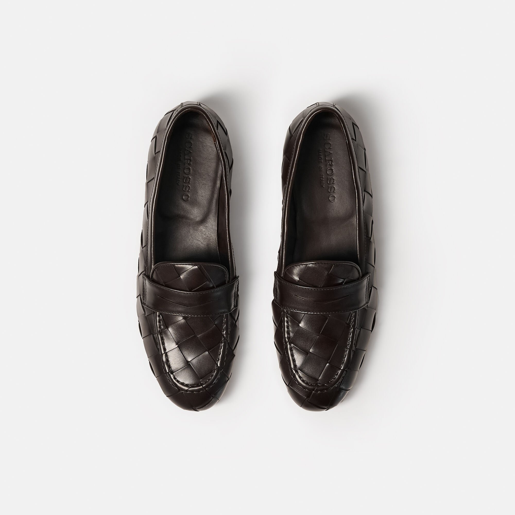Scarosso Valeria Dark Brown Woven Dark Brown - Calf VALERIALOAF