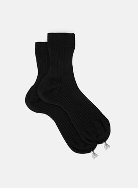 Scarosso Black Cotton Ankle Socks Black - Cotton ANKLCOTTSOCK