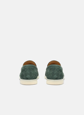 Ludovico Green Woven Scarosso: Green – Suede LUDOVICOPLOAF