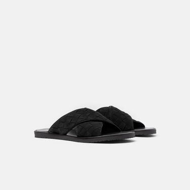 Scarosso Ettore Schwarz Veloursleder geflochten Schwarz - Veloursleder ETTORESAND