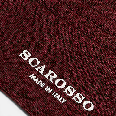 Scarosso Burgundy Wool Calf Socks Burgundy - Wool CALFWOOLSOCK