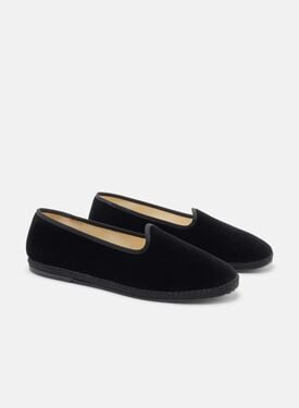 Valentino Noir Velours Scarosso: Noir - Velours VALENTINOSLIP