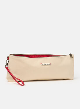Pouch Ecrù Scarosso: Ecrù - Cotton POUCHTBAG