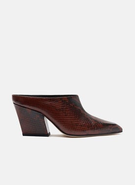 Scarosso Holly Marrone Serpente Marrone - Vitello stampa serpente HOLLYMULE