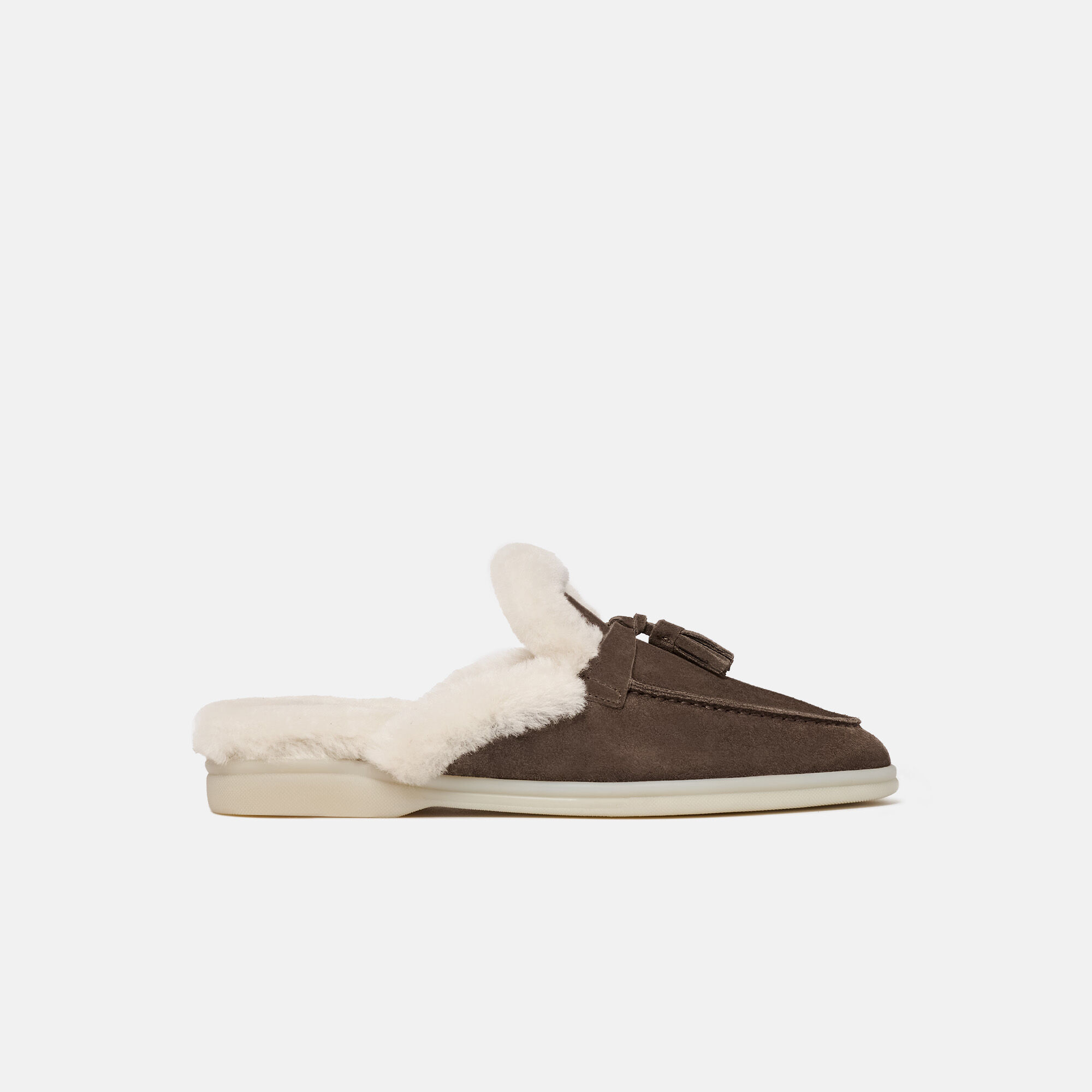 Scarosso Lucrezia Fur Deep Taupe Deep Taupe - Suede Fur LUCREZIAMULE