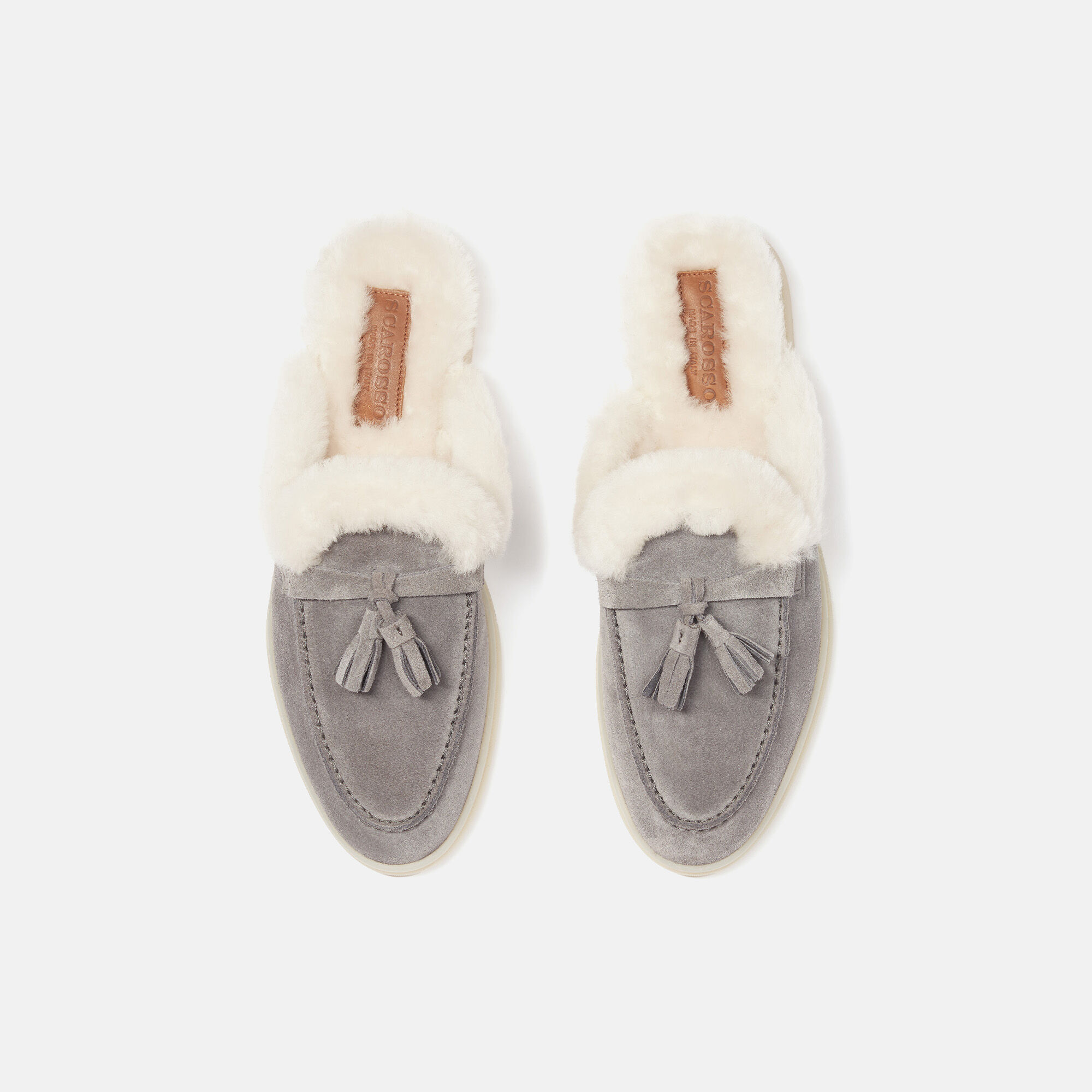 Scarosso Lucrezia Fur Grey Suede Grey - Suede Fur LUCREZIAMULE