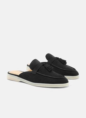Lucrezia Schwarz Veloursleder Edit Scarosso: Schwarz Edit - Veloursleder LUCREZIAMULE