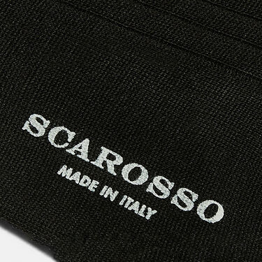 Scarosso 黑色羊毛中筒袜 黑色 - 羊毛 CALFWOOLSOCK