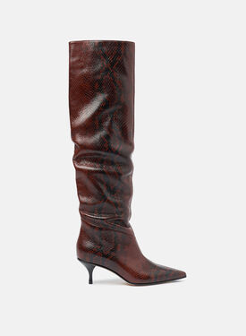 Scarosso Barbara Brown Snake Brown - Snake-Printed Calf BARBARABOOT