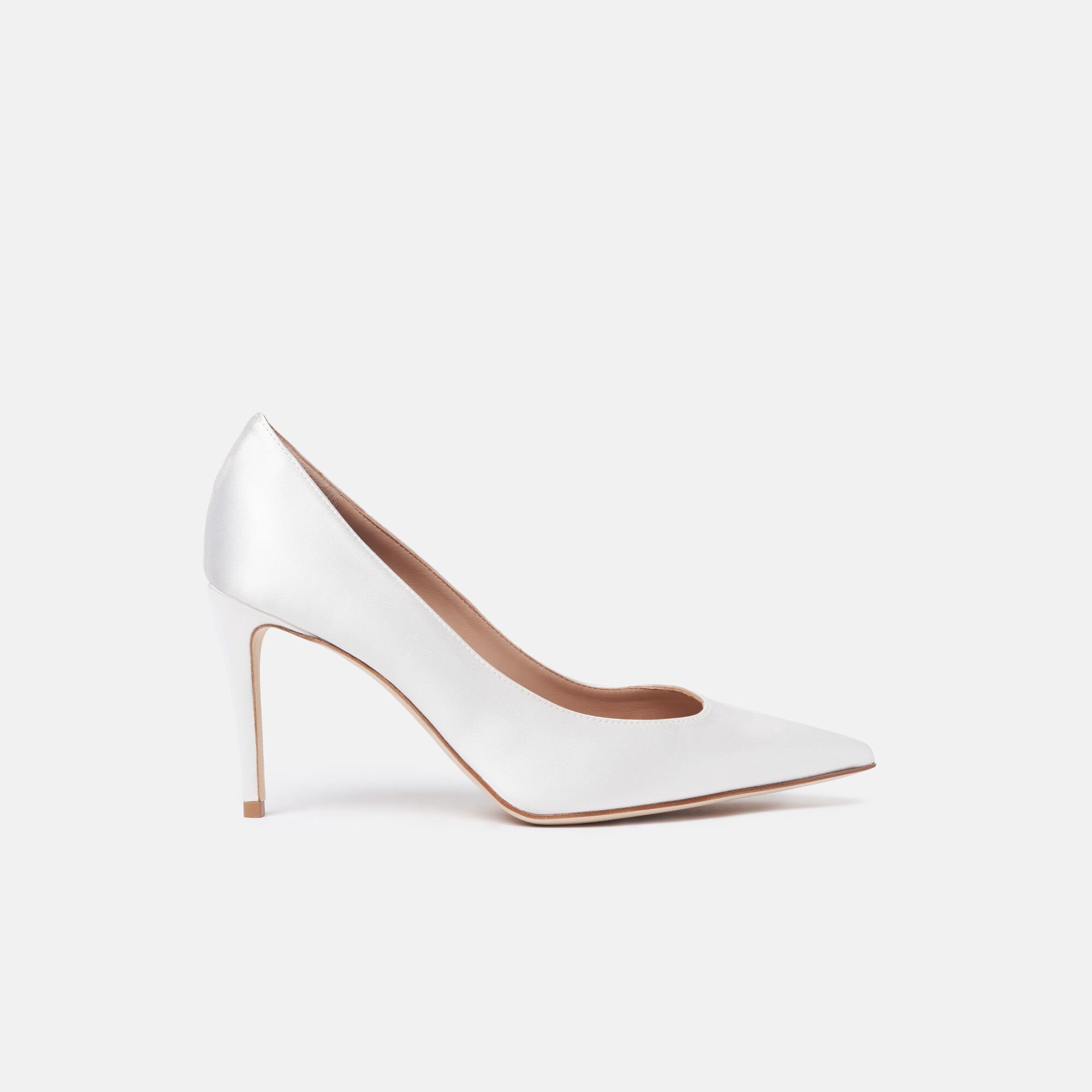 Scarosso Greta Blanc Satin Blanc - Soie GRETAPUMP