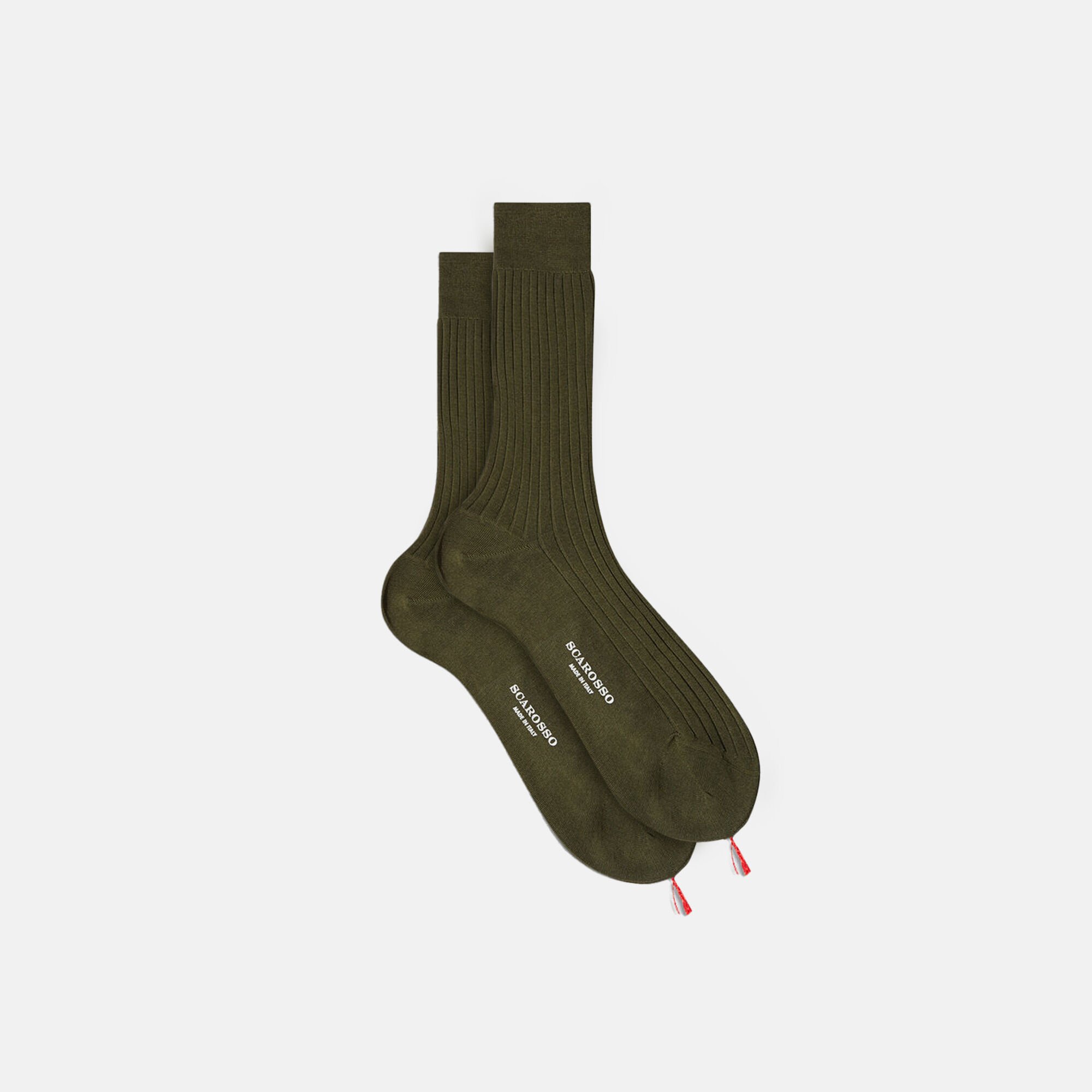 Scarosso Green Cotton Calf Socks Green - Cotton CALFCOTTSOCK