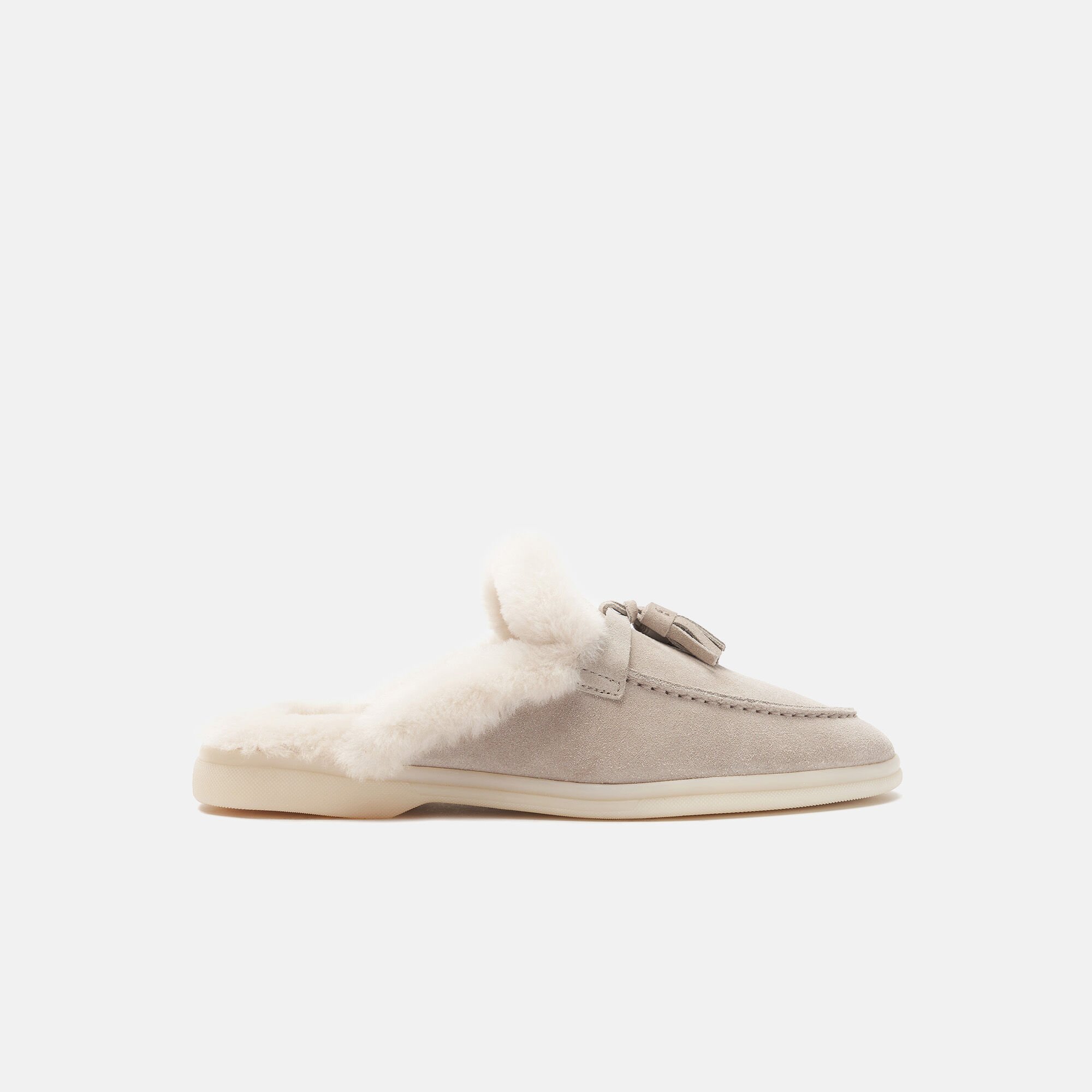 Scarosso Lucrezia Fur Sand Veloursleder Sand - Veloursleder Pelz LUCREZIAMULE