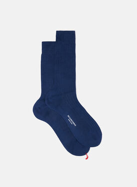 Scarosso Blue Cotton Calf Socks Navy - Cotton CALFCOTTSOCK