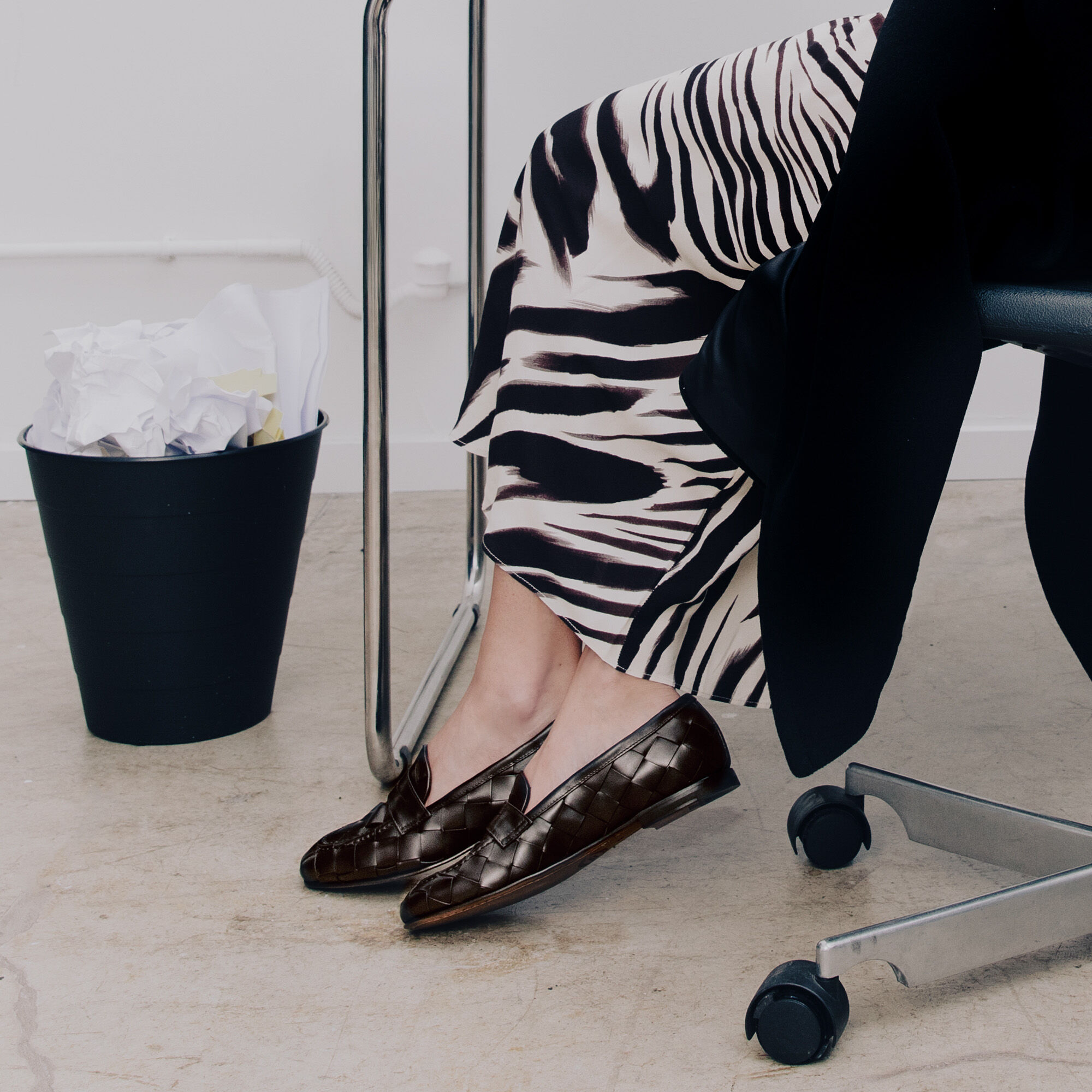 Scarosso Valeria Dark Brown Woven Dark Brown - Calf VALERIALOAF
