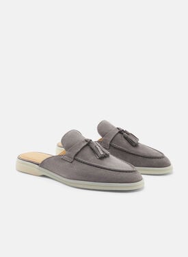 Lucrezia Grau Veloursleder Scarosso: Grau - Veloursleder LUCREZIAMULE