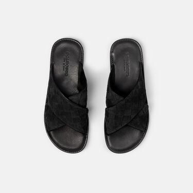 Scarosso Ettore Schwarz Veloursleder geflochten Schwarz - Veloursleder ETTORESAND